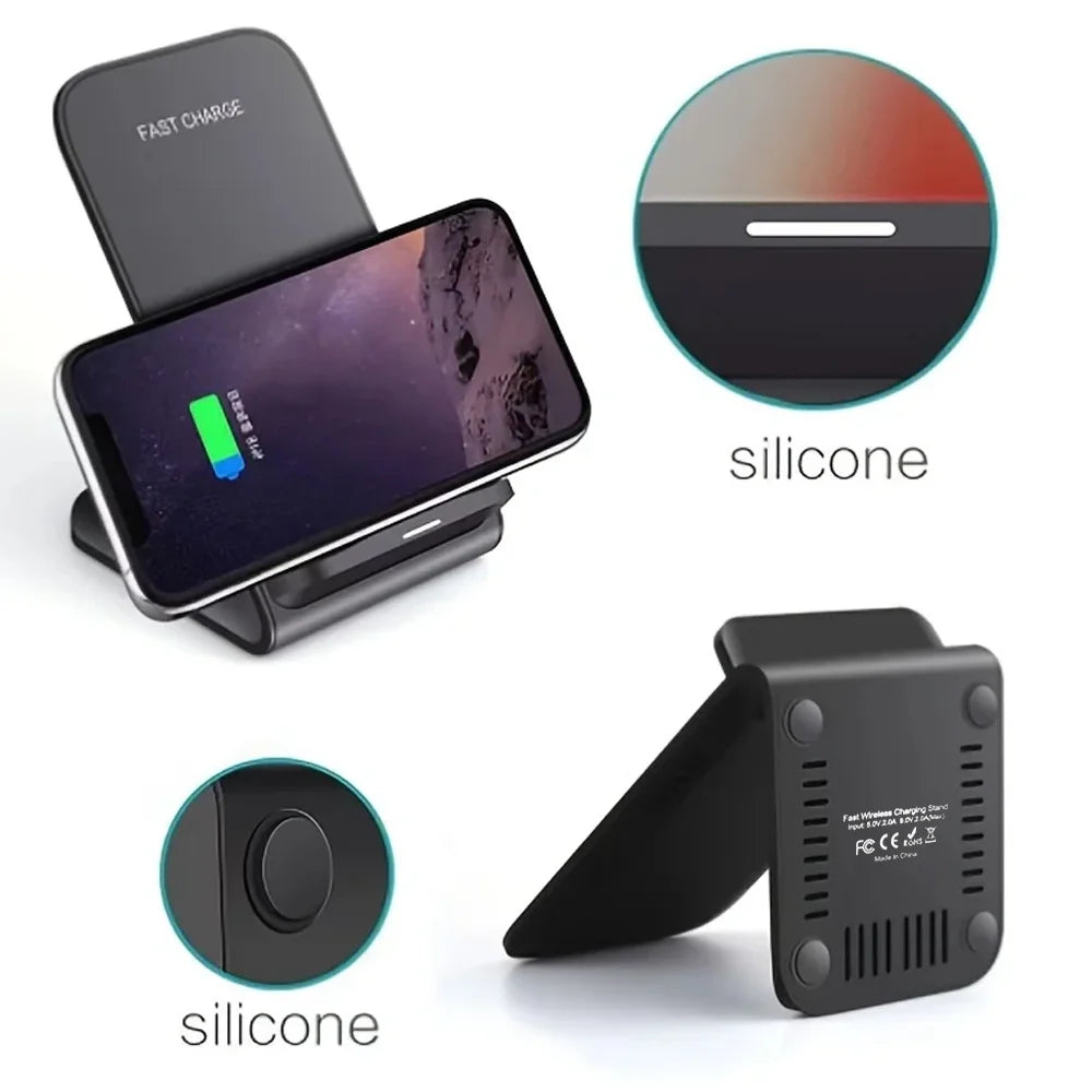 15W Wireless Charger Fast support for Samsung S24 S23 S22 21 Ultra Quick Charging Stand For iPhone 17-12Pro Max Xiaomi 14